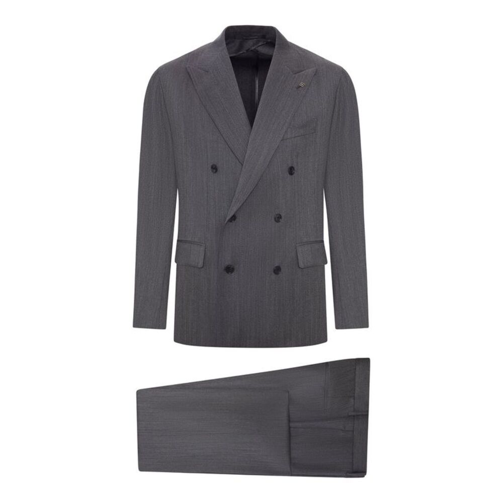 Tagliatore Men Double-Breasted Naples Suit In Virgin Wool
